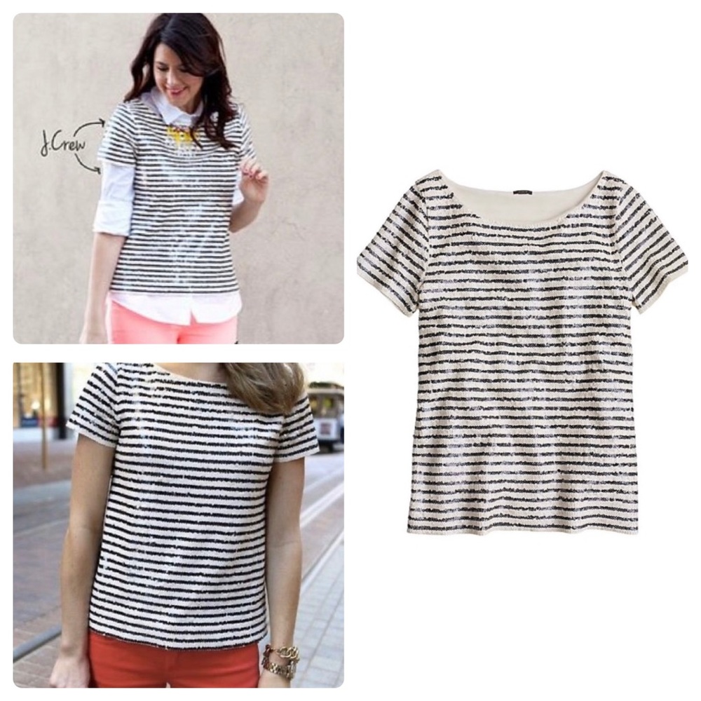 Blogger’s Favorite👀 J. CREW Sequin Stripe Tee